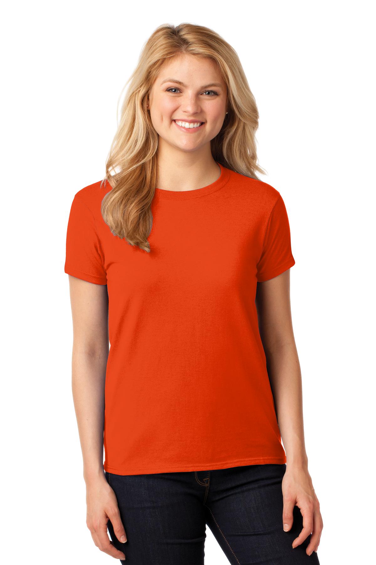 Gildan_Ladies_Heavy_Cotton_100_Cotton_T-Shirt._5000L_-  orange