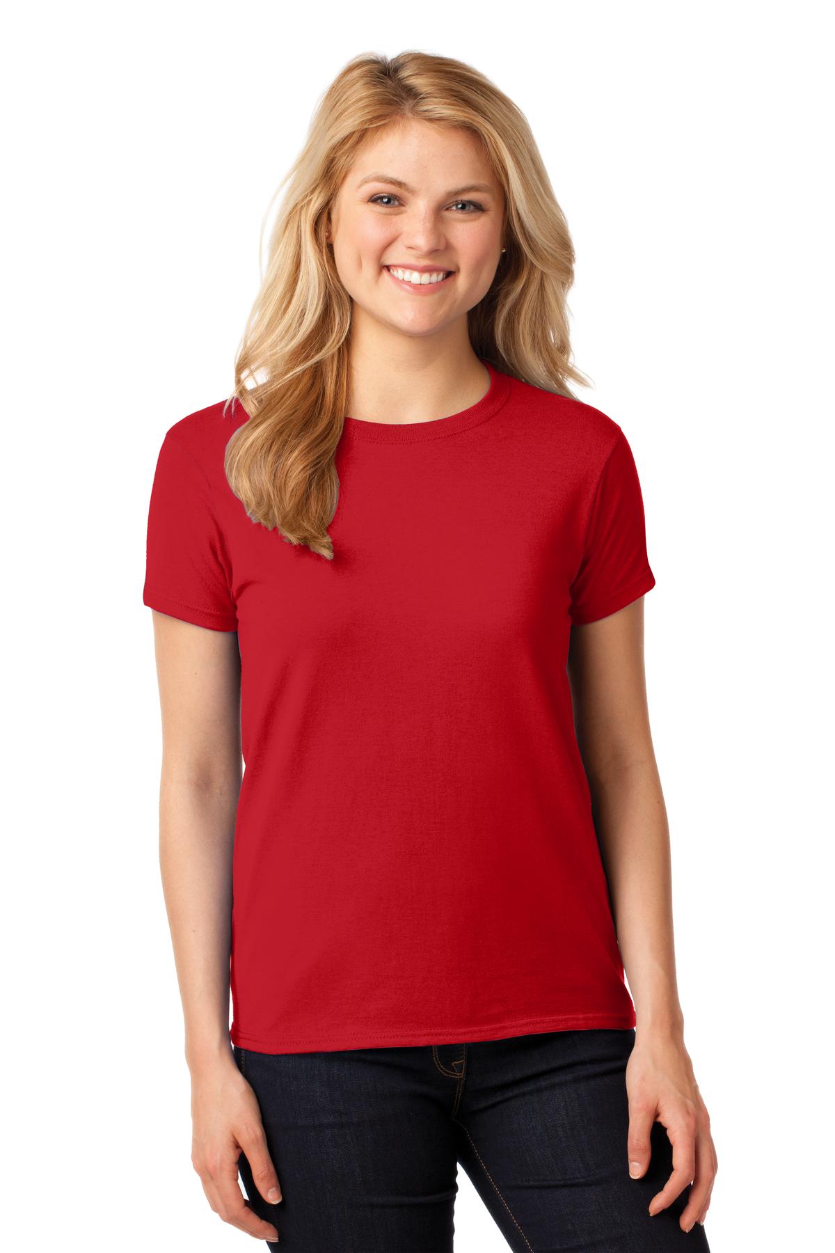 Gildan_Ladies_Heavy_Cotton_100_Cotton_T-Shirt._5000L_-  red