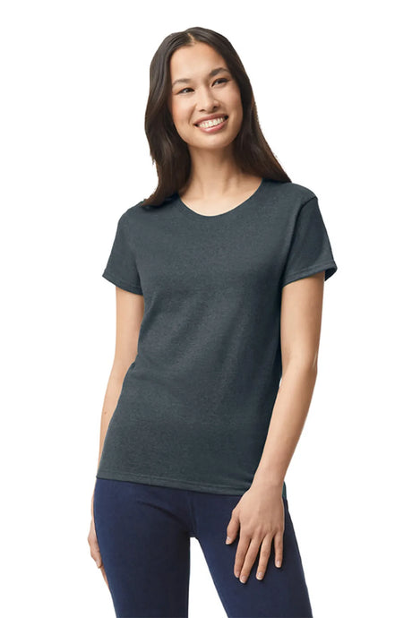 Gildan® Ladies Heavy Cotton™ 100% Cotton T-Shirt. 5000L Dark Heather - 1