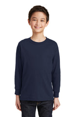 Gildan® Youth Heavy Cotton™ 100% Cotton Long Sleeve T-Shirt. 5400B - navy