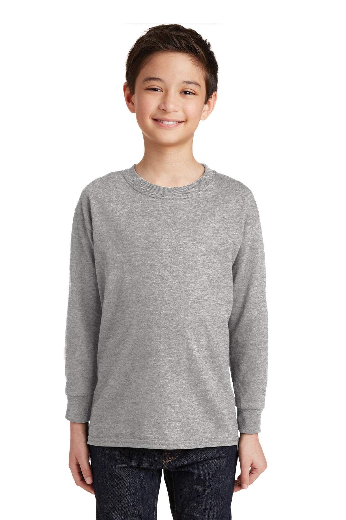 Gildan® Youth Heavy Cotton™ 100% Cotton Long Sleeve T-Shirt. 5400B - sport grey