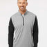 Heather Block Print Quarter-Zip Pullover black melange/ black/ grey three