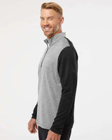 Heather Block Print Quarter-Zip Pullover black melange/ black/ grey three_1