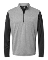 Heather Block Print Quarter-Zip Pullover black melange/ black/ grey three_3