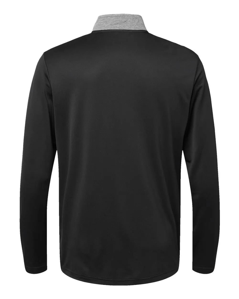 Heather Block Print Quarter-Zip Pullover black melange/ black/ grey three_5