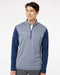 Heather Block Print Quarter-Zip Pullover collegiate navy melange/ navy/ grey three