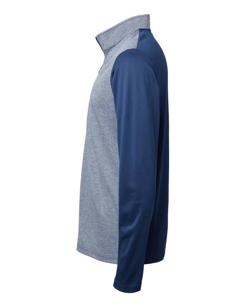 Heather Block Print Quarter-Zip Pullover collegiate navy melange/ navy/ grey three_4