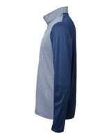 Heather Block Print Quarter-Zip Pullover collegiate navy melange/ navy/ grey three_4