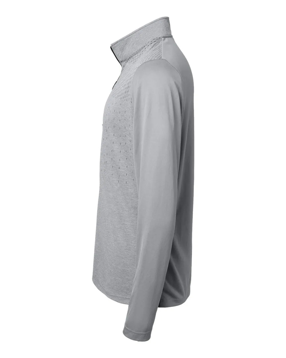Heather Block Print Quarter-Zip Pullover grey three melange/ grey three/ black_4