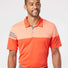 Heathered 3-Stripes Colorblocked Polo Blaze Orange/ Vista Grey