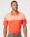 Heathered 3-Stripes Colorblocked Polo Blaze Orange/ Vista Grey