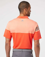 Heathered 3-Stripes Colorblocked Polo Blaze Orange/ Vista Grey_2
