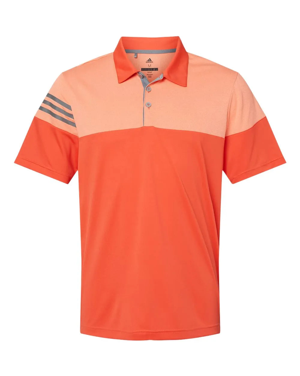Heathered 3-Stripes Colorblocked Polo Blaze Orange/ Vista Grey_3