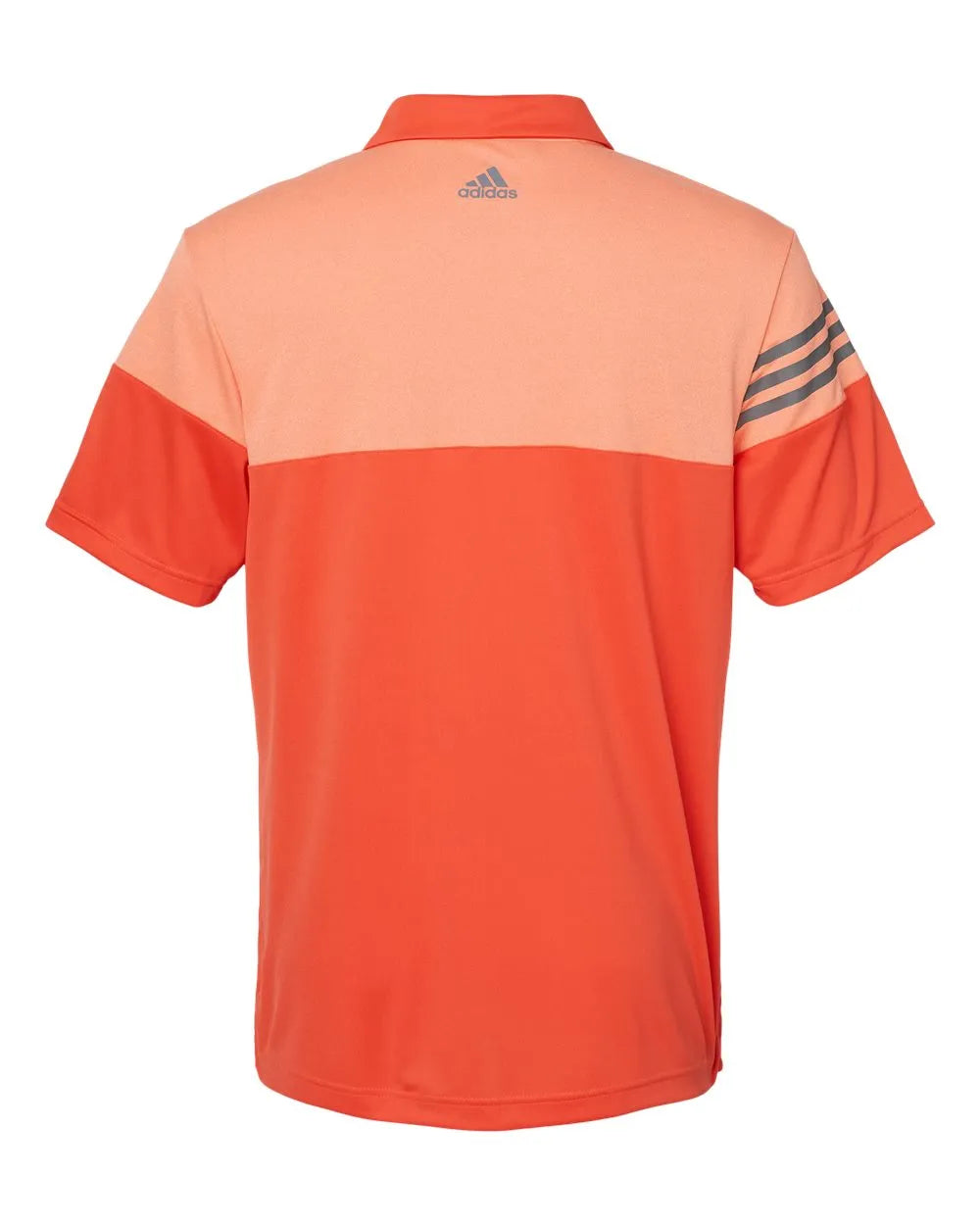 Heathered 3-Stripes Colorblocked Polo Blaze Orange/ Vista Grey_5