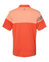 Heathered 3-Stripes Colorblocked Polo Blaze Orange/ Vista Grey_5
