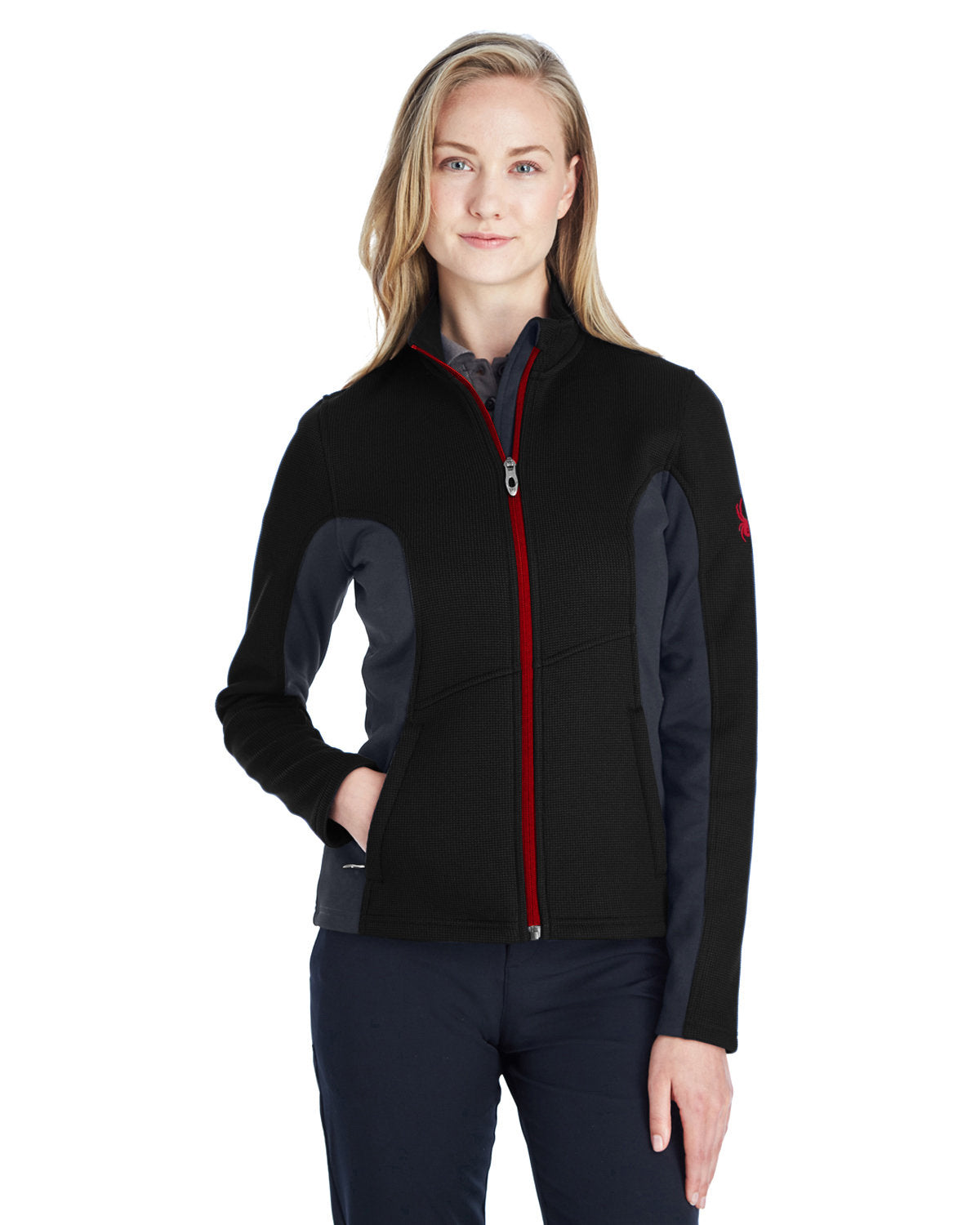 Ladies' Constant Full-Zip Sweater Fleece Jacket Black/ Plr/ Red