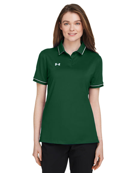 Ladies' Tipped Teams Performance Polo Forest Greens