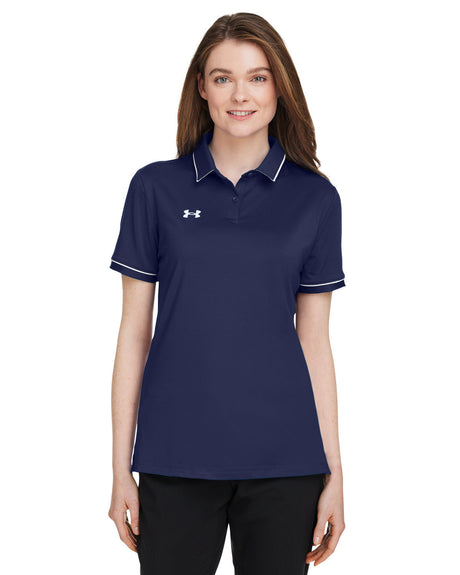 Ladies' Tipped Teams Performance Polo Navy Blues