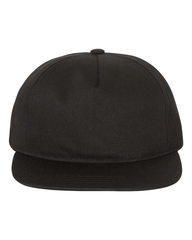 Lightly-StructuredFive-PanelSnapbackCap-black