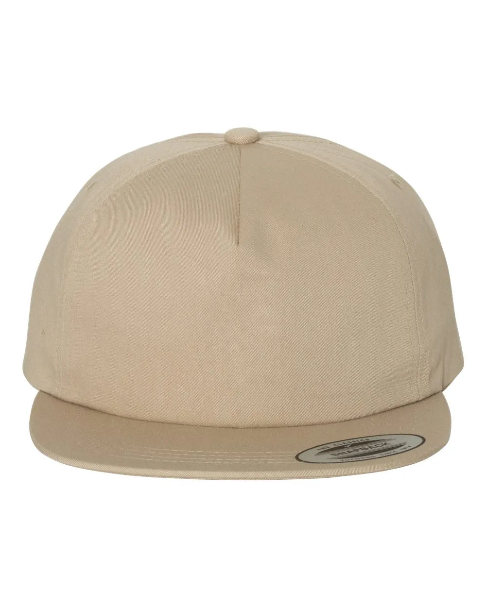 Lightly-Structured Five-Panel Snapback Cap Khaki_1