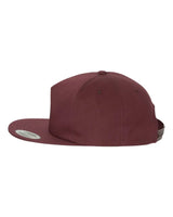 Lightly-Structured Five-Panel Snapback Cap Maroon_2