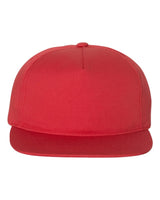 Lightly-Structured Five-Panel Snapback Cap Red_1