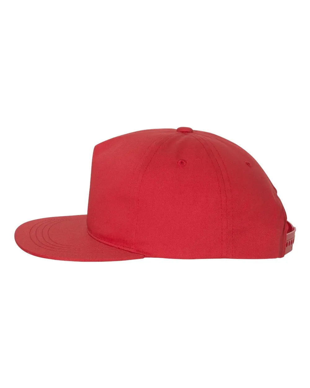 Lightly-Structured Five-Panel Snapback Cap Red_3