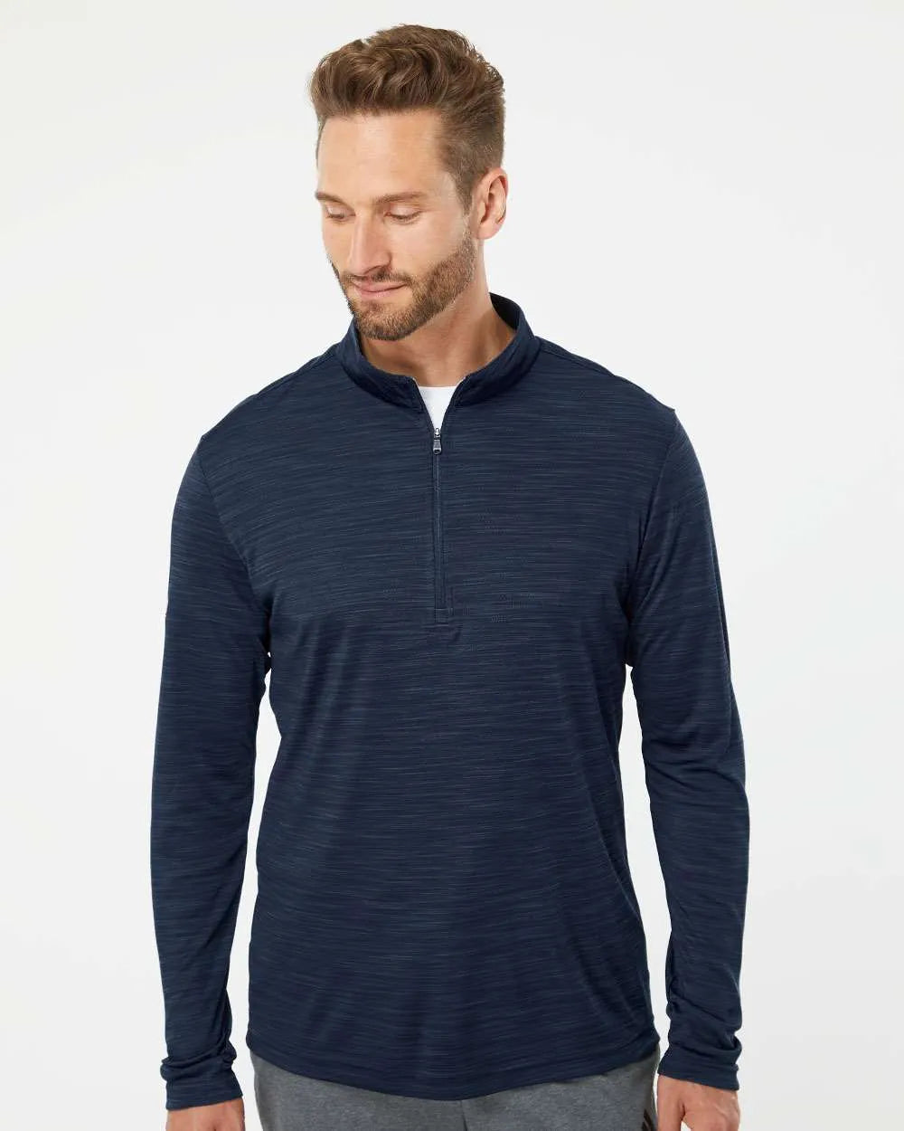 Lightweight Mélange Quarter-Zip Pullover collegiate navy melange