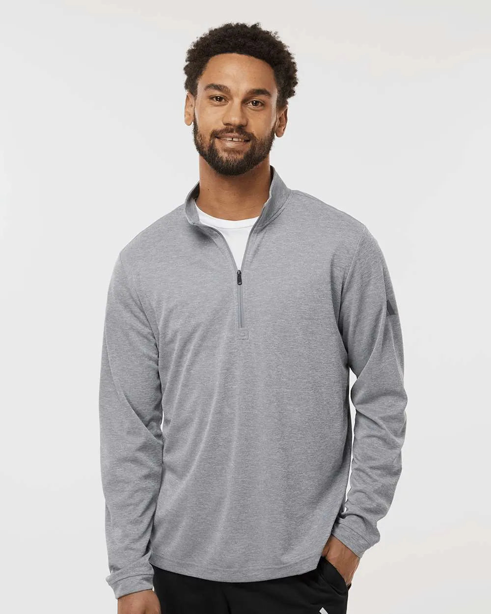 Lightweight Quarter-Zip Pullover grey three melange