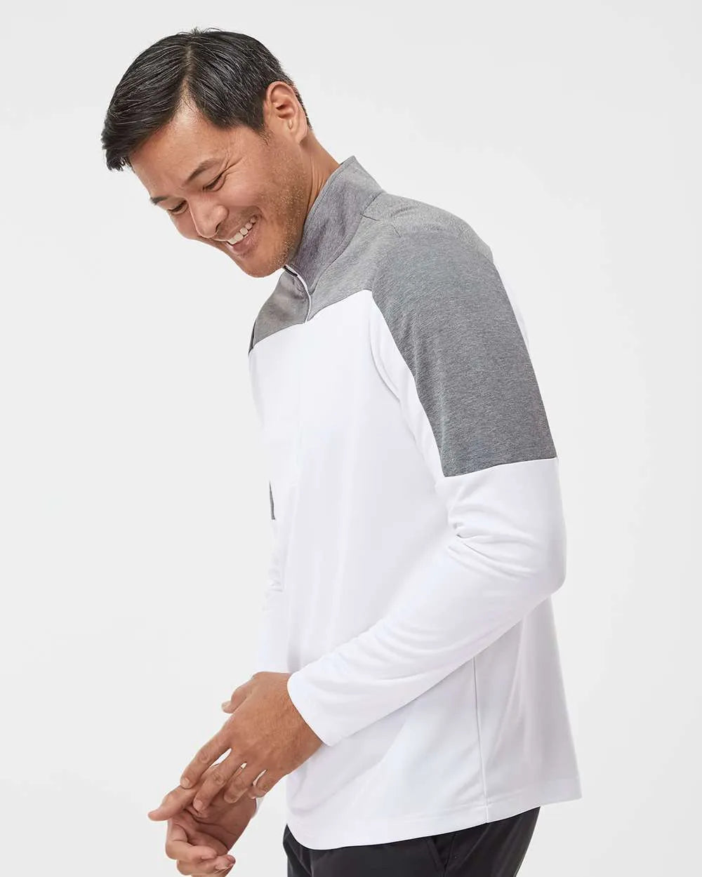 Lightweight Quarter-Zip Pullover white/ grey three melange_1
