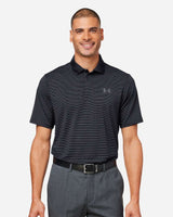 Men's 3.0 Striped Perf Polo Black_001