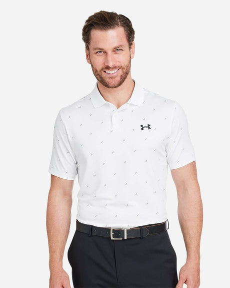 Men's 3.0 Printed Performance Polo White/ Black