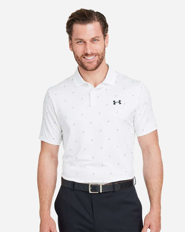 Men's 3.0 Printed Performance Polo White/ Black