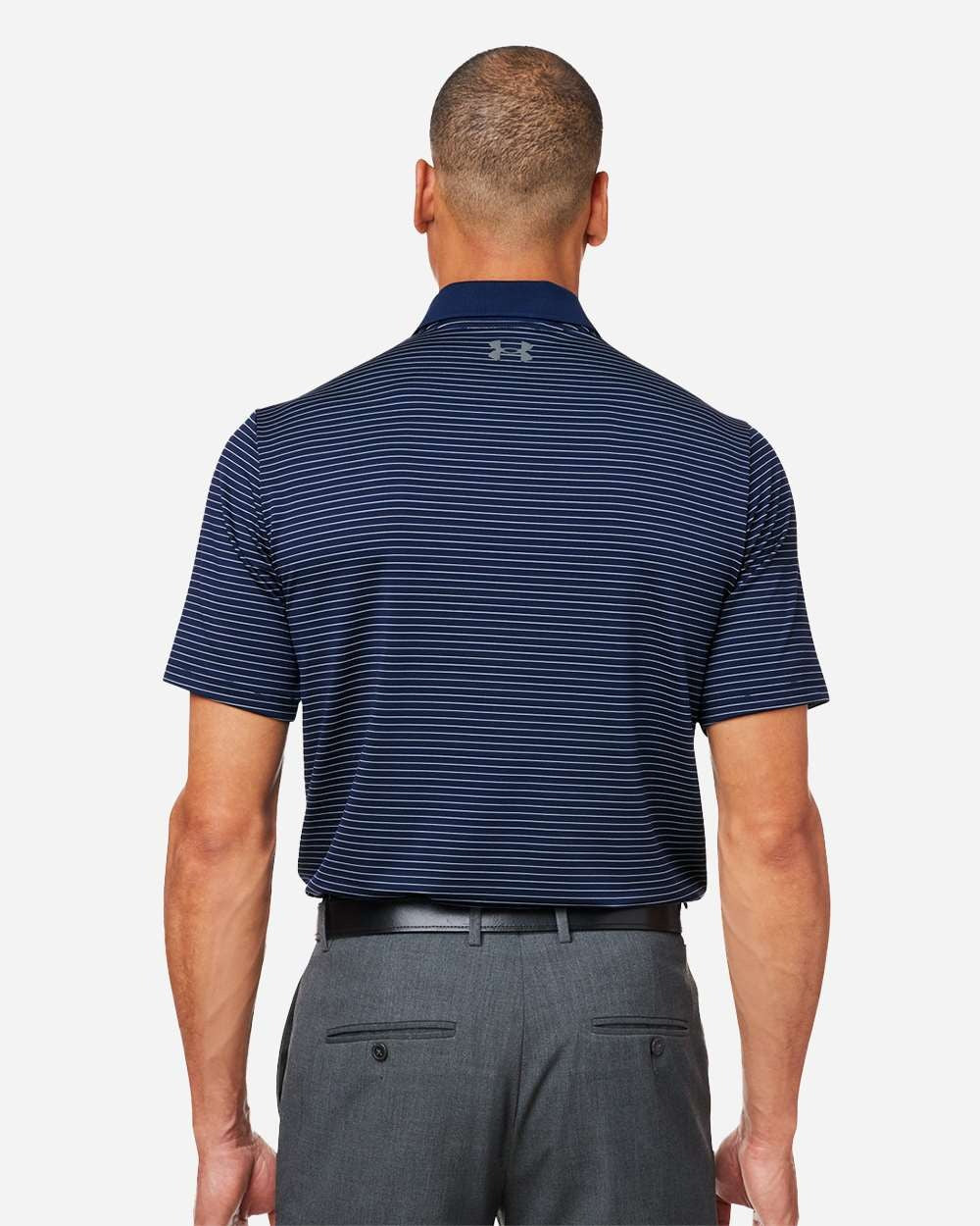 Men's 3.0 Striped Perf Polo Midnight Navy/ White_2