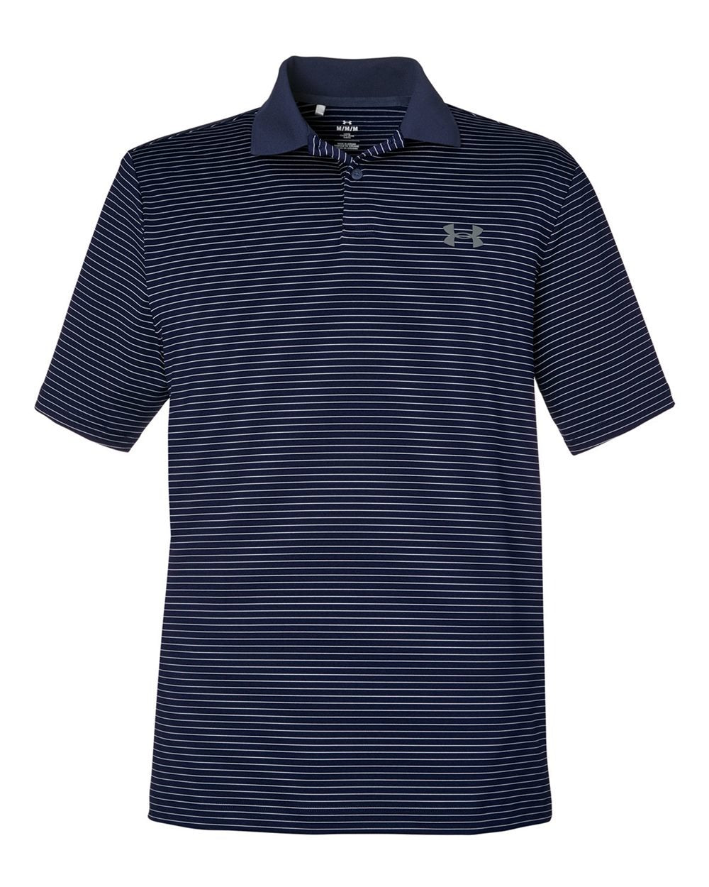 Men's 3.0 Striped Perf Polo Midnight Navy/ White_3