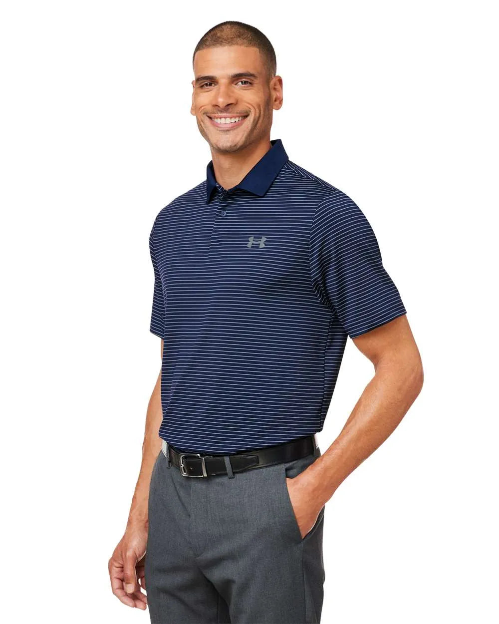 Men's 3.0 Striped Perf Polo Navy Blues_1