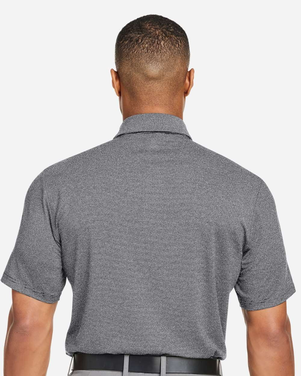 Men's Destin Drive Striped Performance Polo Black/ White_2