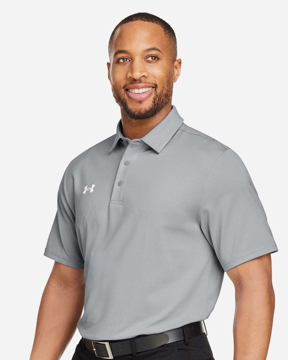 Men's Destin Drive Striped Performance Polo Mod Grey/ White_1