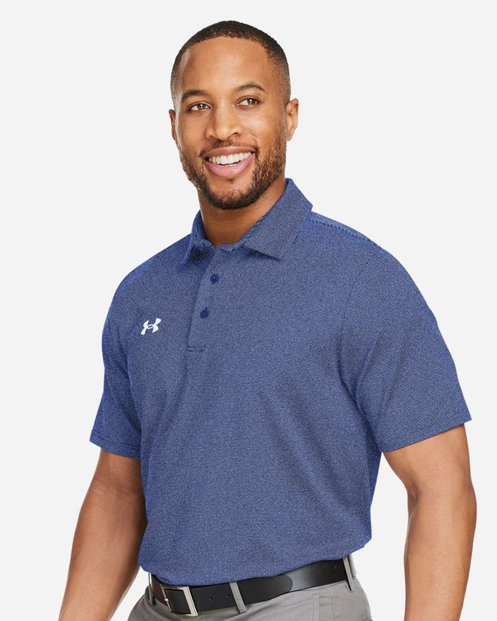 Men's Destin Drive Striped Performance Polo Royal/ White_1