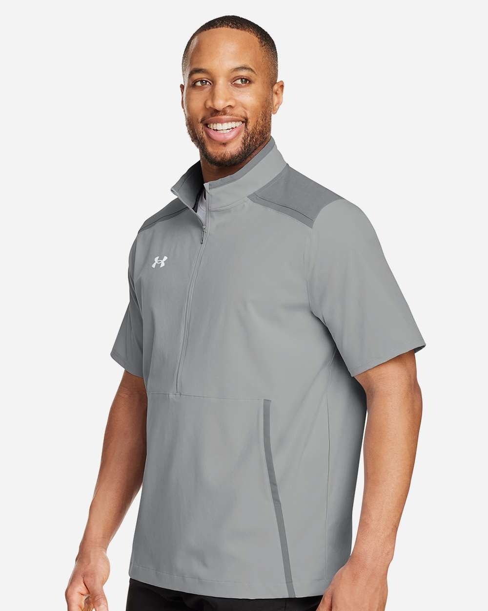 Men's Motivate 3.0 Short Sleeve Half-Zip Mod Grey/ White_1
