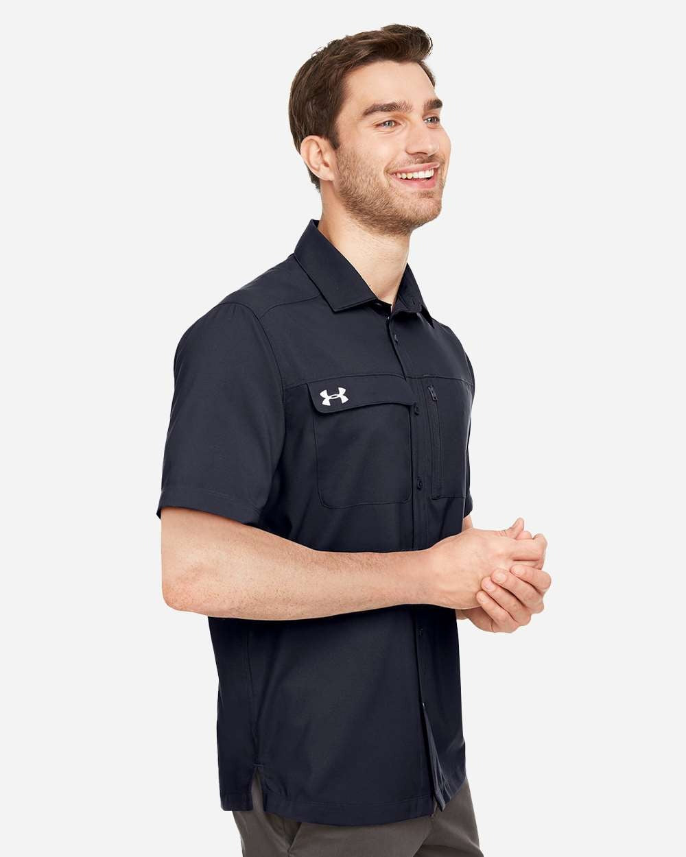 Men's Motivate Coach Woven Shirt Black/ White_2
