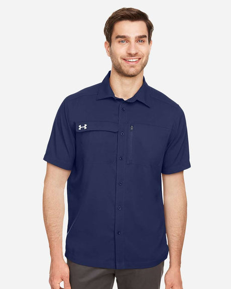 Men's Motivate Coach Woven Shirt Midnight Navy/ White