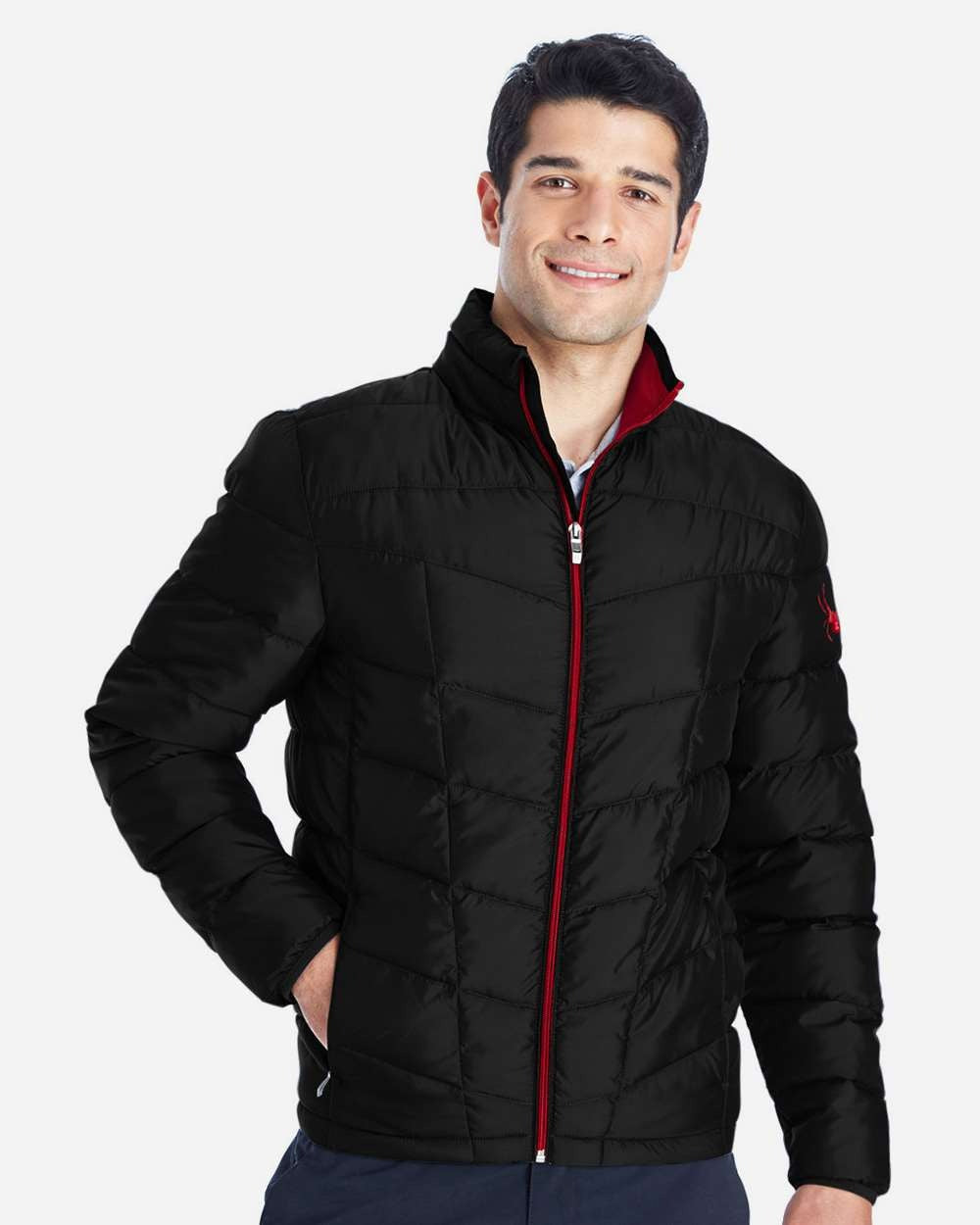 Men's Pelmo Insulated Puffer Jacket Black/ Red
