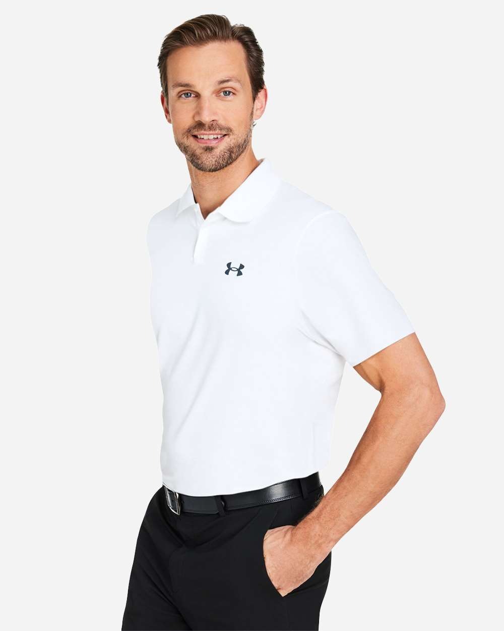 Men's Performance 3.0 Golf Polo White/ Pitch Grey_1