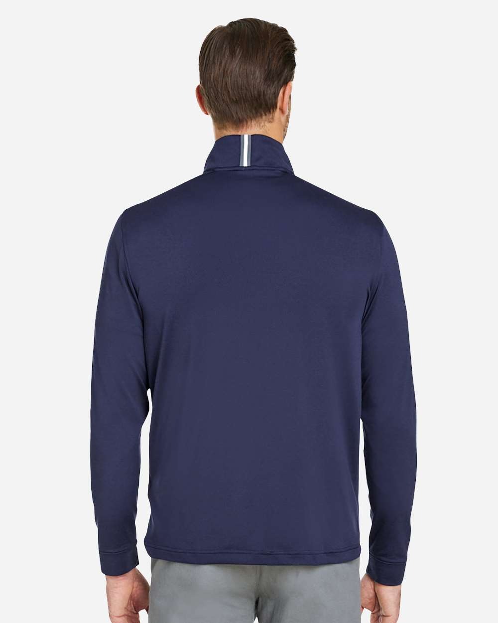 Men's Playoff Quarter-Zip Pullover Midnight Navy/ Pitch Grey_2