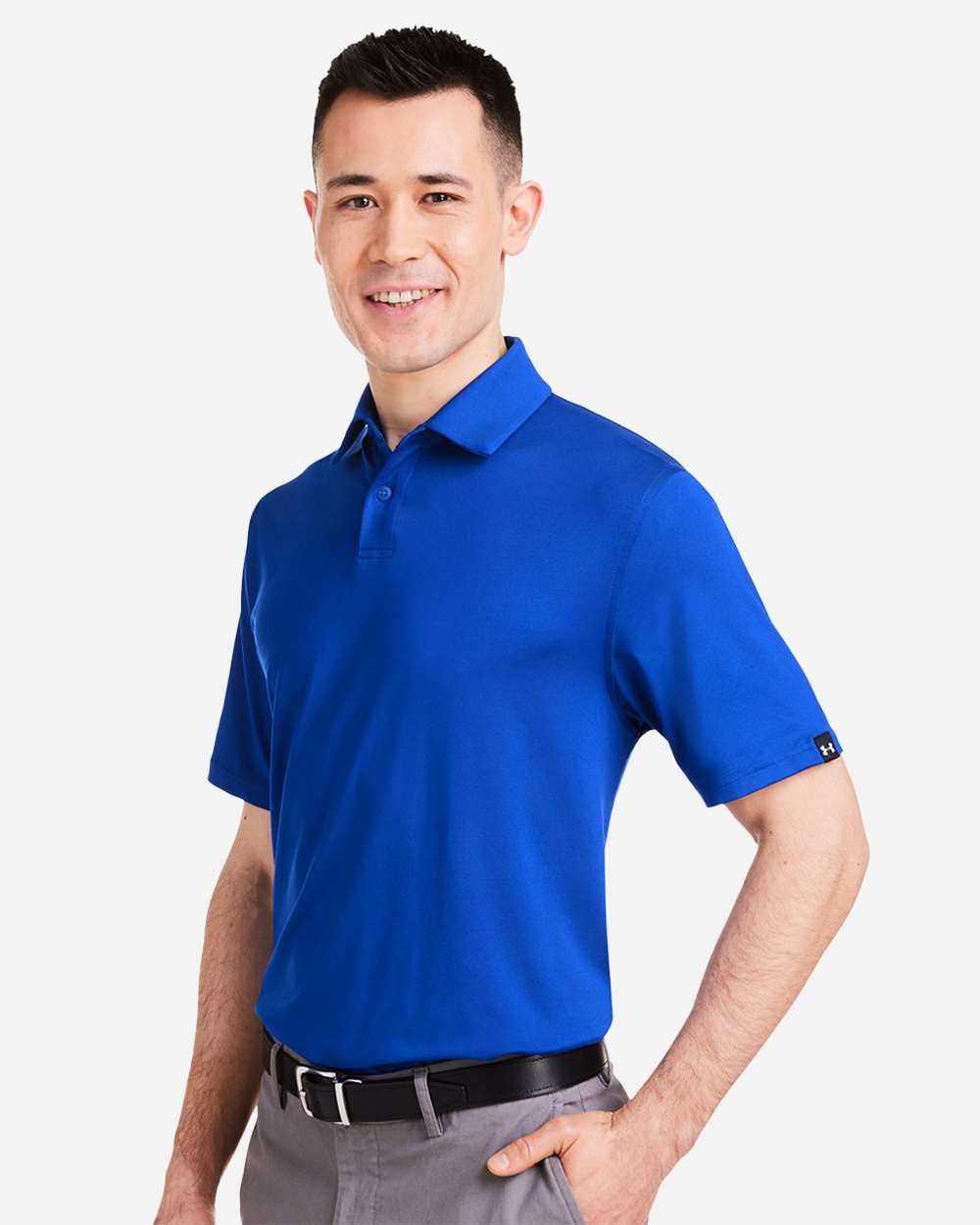 Men's Recycled Polo Royal/ White_1
