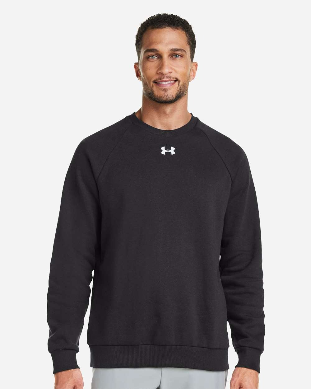 Men's Rival Fleece Crewneck Sweatshirt Black/ White