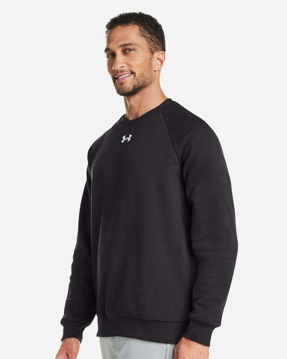 Men's Rival Fleece Crewneck Sweatshirt Black/ White_1