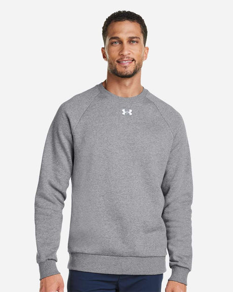 Men's Rival Fleece Crewneck Sweatshirt CS Grey Light Heather/ White