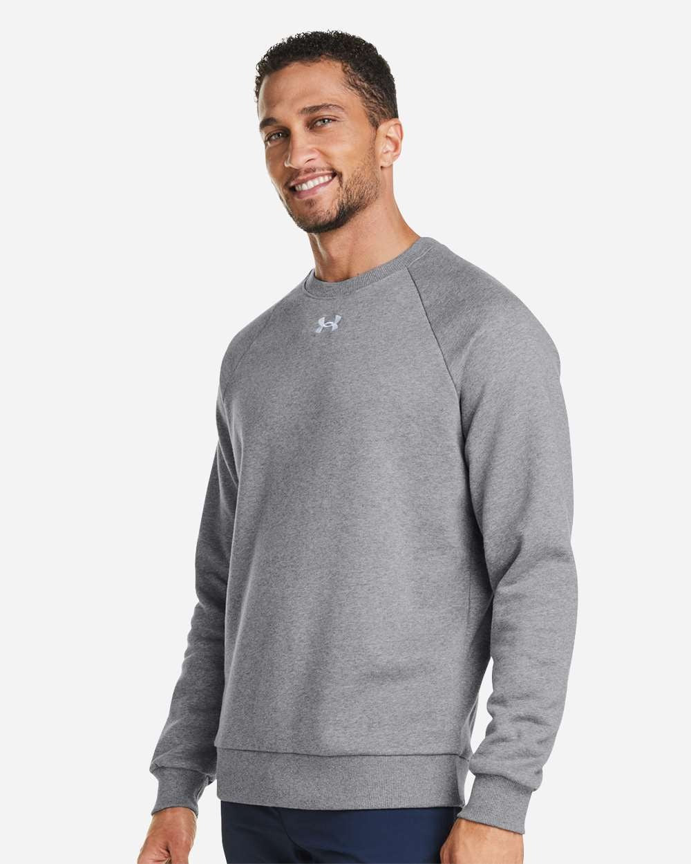 Men's Rival Fleece Crewneck Sweatshirt CS Grey Light Heather/ White_1